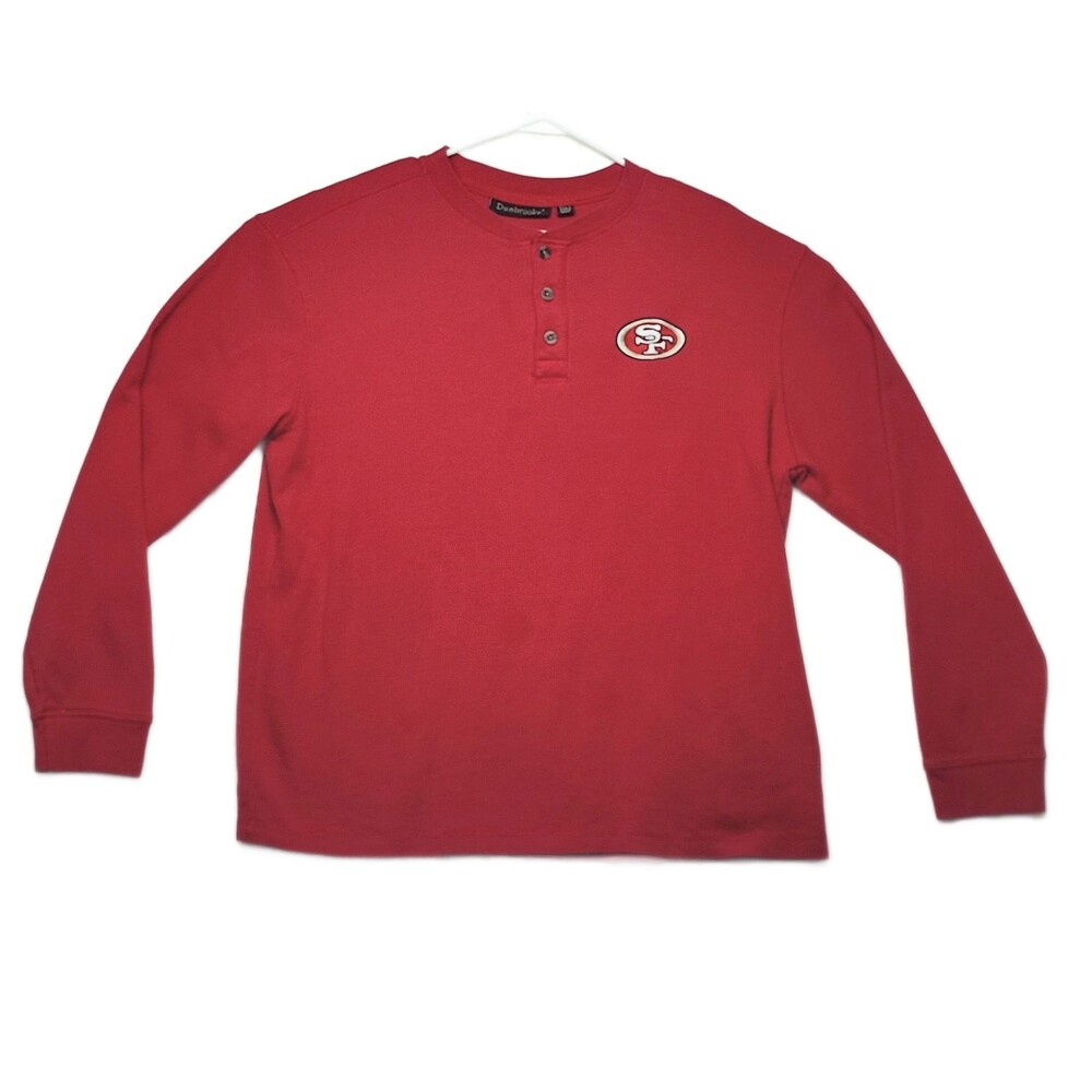 Dunbrooke San Francisco 49ers Men's Red Thermal Henley Shirt Long Sleeve 2XL NFL